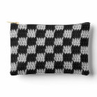 Black Grey Chequered Pattern Artisan Crochet Print