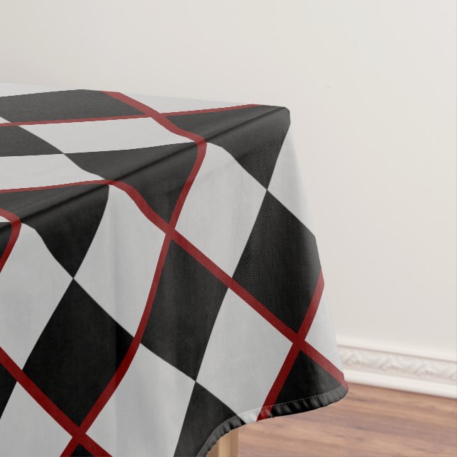 Black Grey Chess Tablecloth (In Situ)