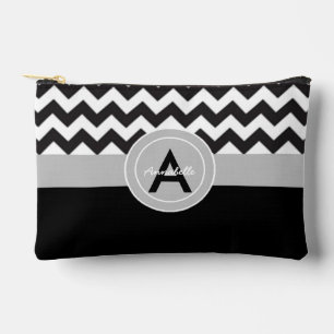 Black Grey Chevron Accessory Pouch
