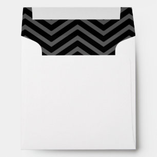 Black Grey Chevron Lined Envelopes