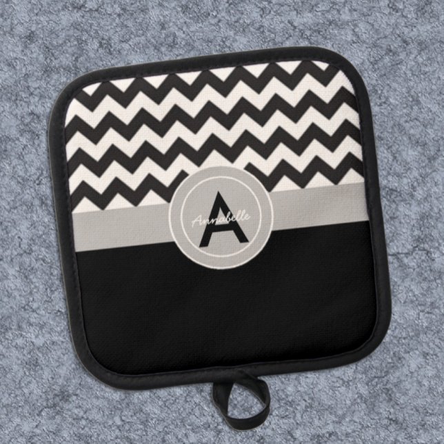 Black Grey Chevron Pot Holder (Creator Uploaded)