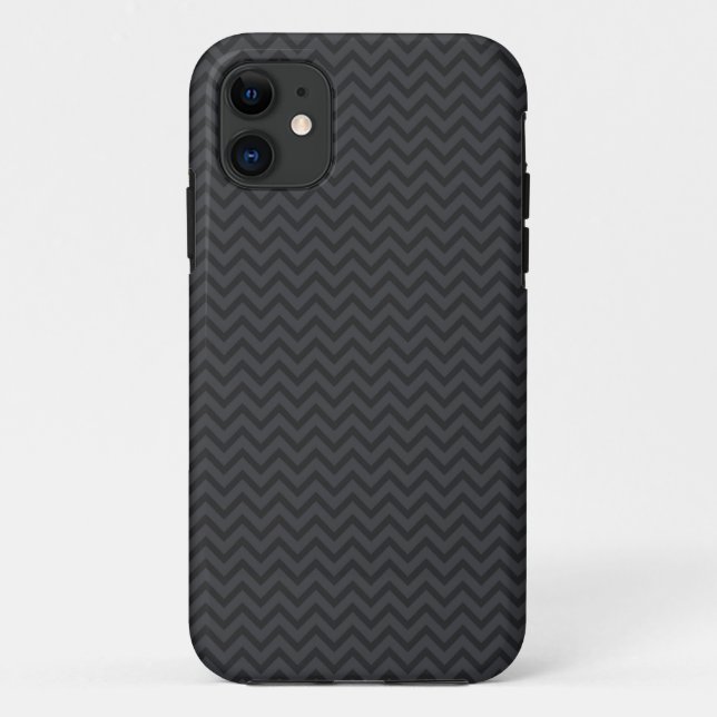 Black grey chevron zigzag zig zag stripes pattern Case-Mate iPhone case (Back)