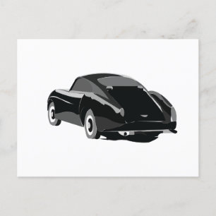 Black Grey Classic Car Postcard