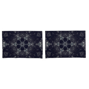 Black Grey Coral Sea Star Mandala Pattern Pillowcase