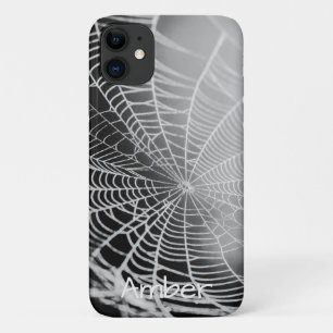 Black Grey Creepy Spooky Spider Web Personalised iPhone 11 Case