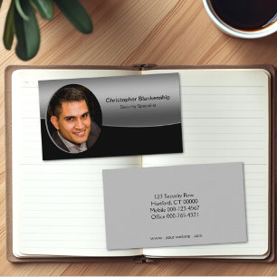 Black & Grey Custom Photo Professional Business Card