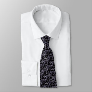 Black grey dark purple ornate knot fringe brush. tie