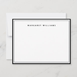 Black & Grey Double Border Simple Minimalist Card