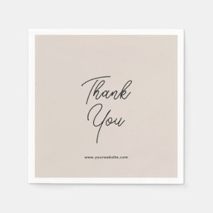 Black Grey Elegant Business Thank You Napkins