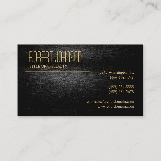 Black Grey Gold Business Card (Front)