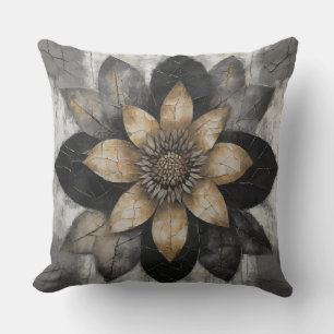 Black Grey Gold Farmhouse Cushion