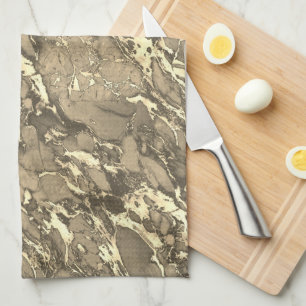 Black, Grey & Gold Marble Kitchen Towel