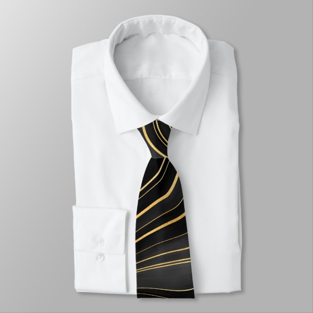 Black & Grey Gold Men's Neckties (Tied)