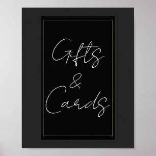 Black Grey Gold Modern Minimal Gifts & Cards Sign