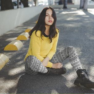 Black Grey Gradient Pattern Leggings