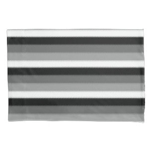 Black Grey Gray Ash white Stripe Pillowcase