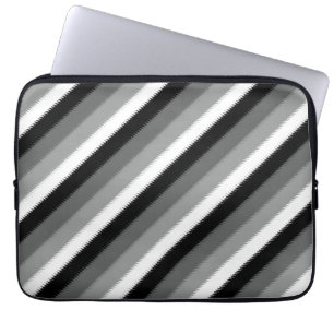 Black Grey Grey Ash white Stripe Laptop Sleeve