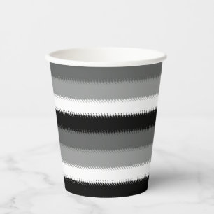 Black Grey Grey Ash white Stripe Paper Cups