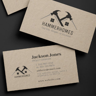 Black Grey Home Repair Tools Kraft Business Cards
