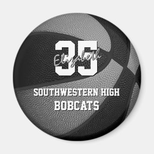 black grey kids sports gifts basketball team name magnet