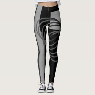 Black Grey Leggings