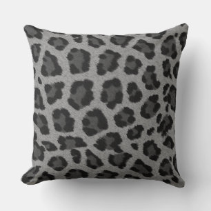 Black & Grey Leopard Print Cushion