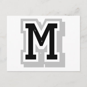 black grey letter M Postcard