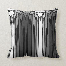 Black & grey lines abstract throw pillow