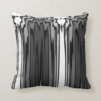 Black & grey lines abstract throw pillow