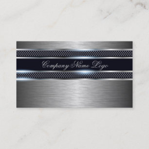 Black & Grey Metallic Design Brushed Aluminium Loo Business Card