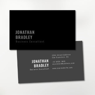 Black Grey Minimal Clean Professional Business Card