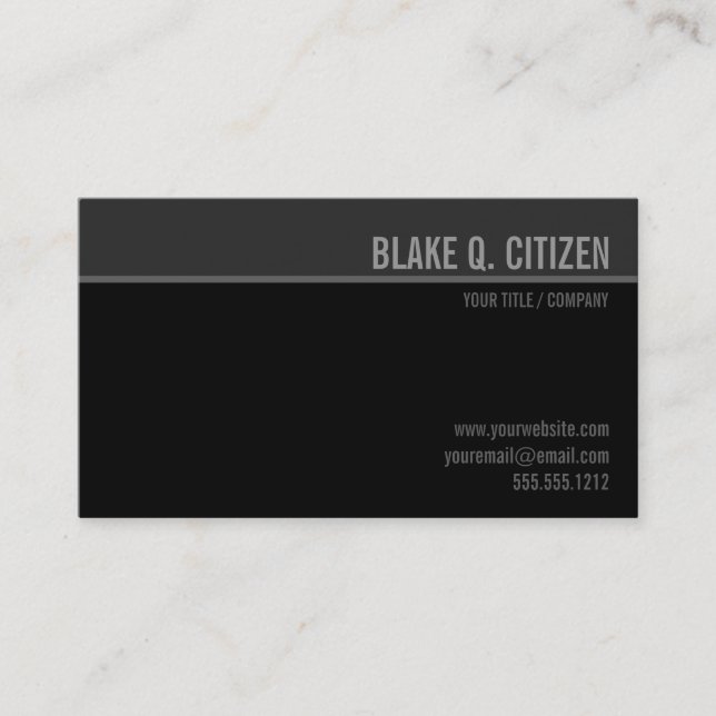 Black / Grey modern business card (Front)