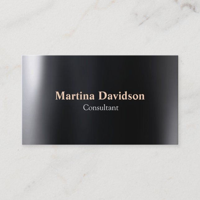 Black Grey Modern Creative Elegant Business Card (Front)
