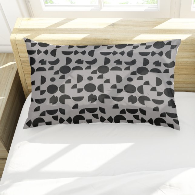 Black Grey Modern Elegant Geometric Tribal Pillowcase (Black Grey Modern Elegant Geometric Tribal Pillow Case)