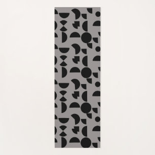 Black Grey Modern Elegant Geometric Tribal Yoga Mat