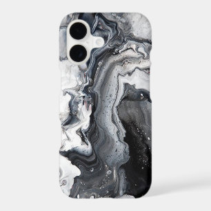 Black Grey Modern Marble Pattern Barely There