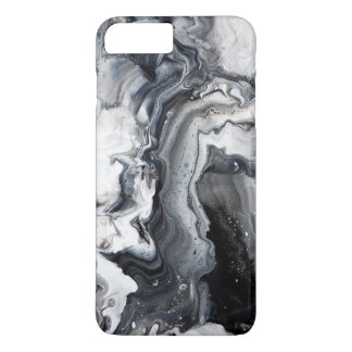 Black Grey Modern Marble Pattern Barely There iPhone 8 Plus/7 Plus Case