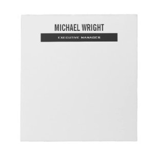 Black Grey Modern Plain Simple Minimalist Notepad
