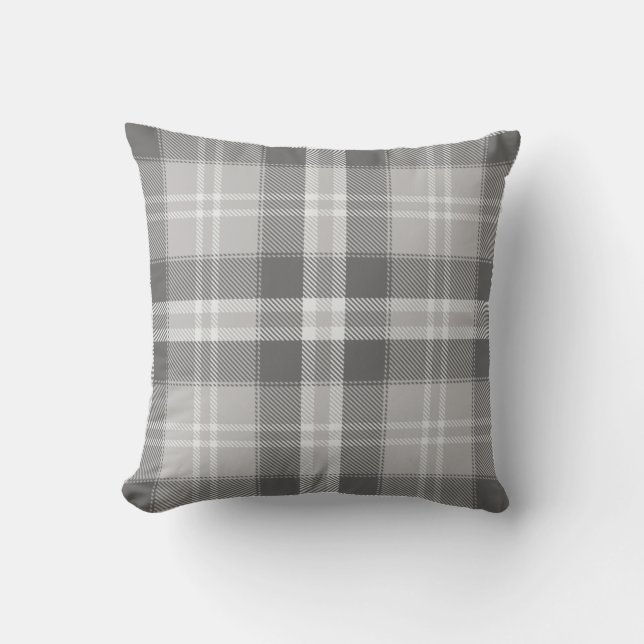 Black Grey Modern Rustic Farmhouse Neutral  Cushion (Front)