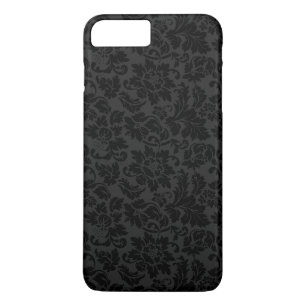 Black & Grey Monochromatic Vintage Floral Damasks iPhone 8 Plus/7 Plus Case