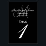 Black Grey Monogram Wedding Table Number Card<br><div class="desc">Black and White Wedding Table Number Cards with custom tray monogram. Design by Elke Clarke ©2008. Customise with your bride and groom names, newly weds last name, monogram initial and wedding date. Order one per table with each table number but still receive the bulk discount for total number ordered. Other...</div>