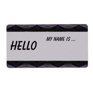 black grey name badge