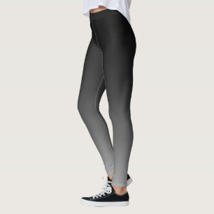 Black Grey Ombre Gradient Leggings