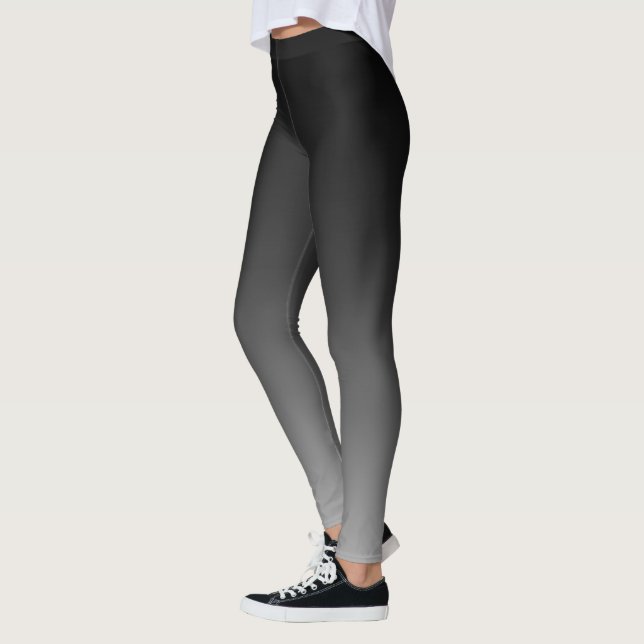 Black Grey Ombre Gradient Leggings (Left)