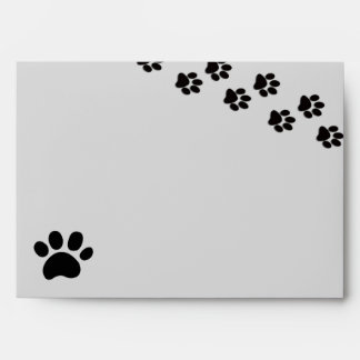 Black/Grey Paw Print - Envelope