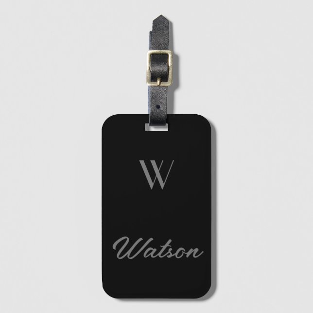  black&grey personalised    luggage tag (Front Vertical)