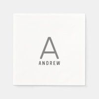 Black Grey Personalised Name Monogram Initial
