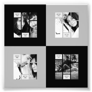 Black Grey PHOTO Template - Transfer To ANY Gift
