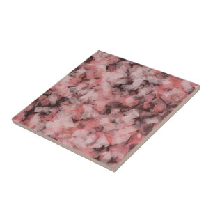 Black Grey Pink White Modern Geometric Abstract  Ceramic Tile