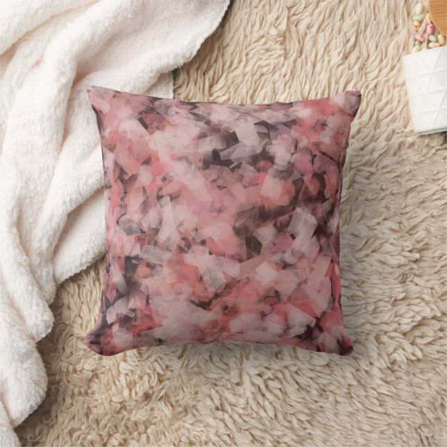 Black Grey Pink White Modern Geometric Abstract Cushion (Blanket)